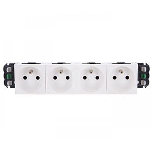 Mosaic prise DLP 4x2P T bornes auto 10/16A 250V 8 mod. (oud 077304) - Legrand