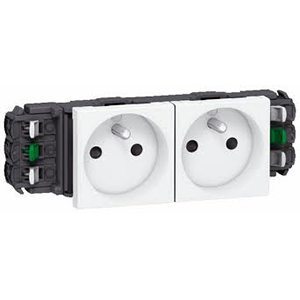 Mosaic prise DLP 2P+T bornes vis 10/16A 250V 2 mod. - Legrand