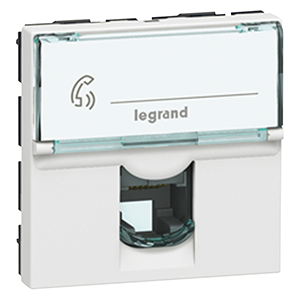 Mosaic prise RJ11 4 contacts 2 mod. Blanc - Legrand