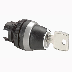 Bouton tournant Osmoz à clé noir - 2 pos.fixes -45o- n.lum - Legrand