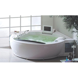 Jacuzzi 2 places intérieur L1800 x l1800 x H860mm Option : Jet d'eau et Jet d'air .Lumière avec interrupteur sécurité.Radio.TV (sans lecteur et frigo) réchauffeur et traitement Ozone - Elegant