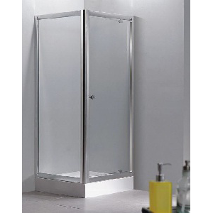 Paroi de Douche  porte Cadre en alu chromé (Sans Bac Option)800mm x 800mm x 1850 Verre 5mm. - Elegant