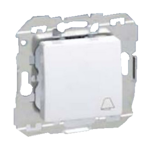 Poussoir non grave normalement ferme avec support metallique et cache peinture - Blanc - simon