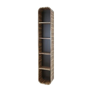 Colonne 1 porte avec 4 étagères en bois chêne noir : 1500x40 - Vama