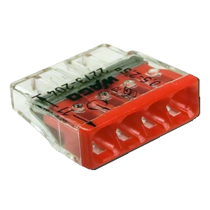WAGO 4X2.5MM TRANSPARENT GEL/ROUGE PAR 100 PCS - Wago